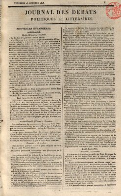 Journal des débats politiques et littéraires Freitag 23. Oktober 1818