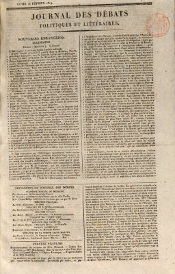 Journal des débats politiques et littéraires Montag 15. Februar 1819