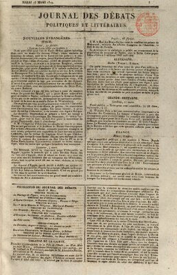 Journal des débats politiques et littéraires Dienstag 16. März 1819