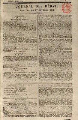 Journal des débats politiques et littéraires Samstag 3. April 1819