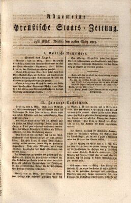 Allgemeine preußische Staats-Zeitung Samstag 20. März 1819
