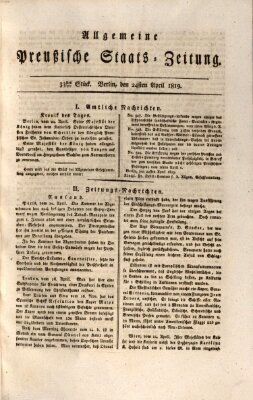 Allgemeine preußische Staats-Zeitung Samstag 24. April 1819