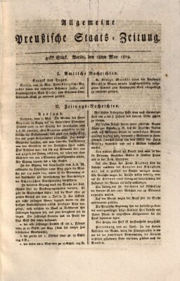 Allgemeine preußische Staats-Zeitung Dienstag 18. Mai 1819