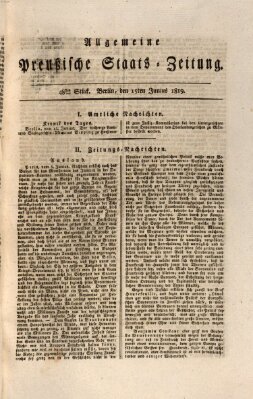 Allgemeine preußische Staats-Zeitung Dienstag 15. Juni 1819