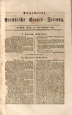 Allgemeine preußische Staats-Zeitung Samstag 18. September 1819