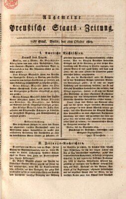 Allgemeine preußische Staats-Zeitung Samstag 2. Oktober 1819