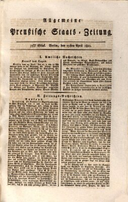 Allgemeine preußische Staats-Zeitung Samstag 29. April 1820