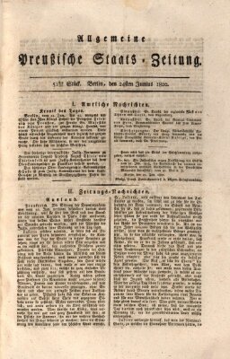 Allgemeine preußische Staats-Zeitung Samstag 24. Juni 1820