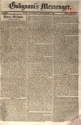Galignani's messenger Donnerstag 1. September 1825