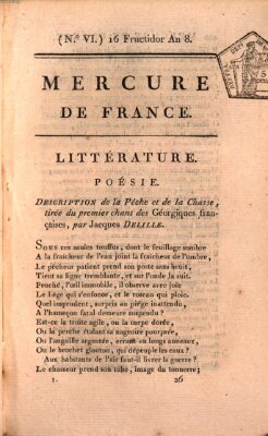 Mercure de France Mittwoch 3. September 1800
