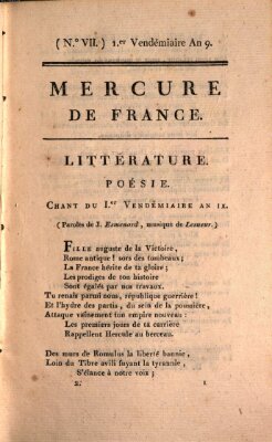 Mercure de France Dienstag 23. September 1800