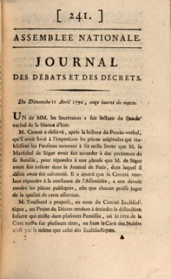 Journal des débats et des décrets Sonntag 11. April 1790