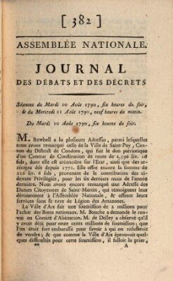 Journal des débats et des décrets Dienstag 10. August 1790