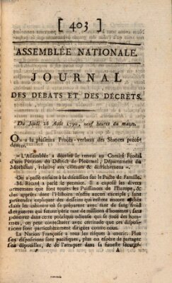 Journal des débats et des décrets Donnerstag 26. August 1790
