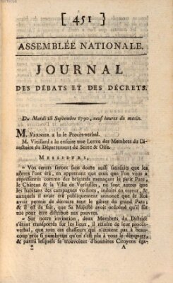 Journal des débats et des décrets Dienstag 28. September 1790