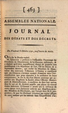 Journal des débats et des décrets Freitag 8. Oktober 1790