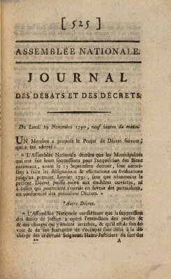 Journal des débats et des décrets Montag 29. November 1790