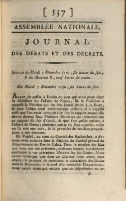 Journal des débats et des décrets Mittwoch 8. Dezember 1790