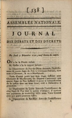 Journal des débats et des décrets Donnerstag 9. Dezember 1790