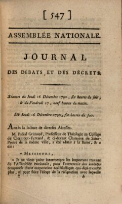 Journal des débats et des décrets Freitag 17. Dezember 1790