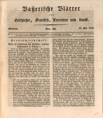 Bayerische Blätter für Geschichte, Statistik, Literatur und Kunst (Bayerische Blätter) Mittwoch 16. Mai 1832