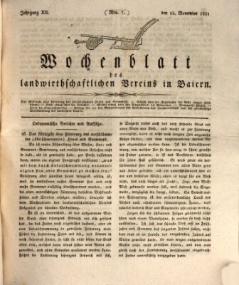 Wochenblatt des Landwirtschaftlichen Vereins in Bayern Dienstag 13. November 1821