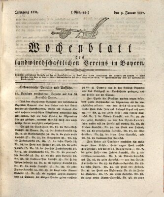 Wochenblatt des Landwirtschaftlichen Vereins in Bayern Dienstag 9. Januar 1827