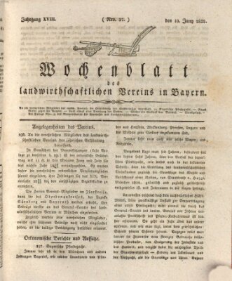 Wochenblatt des Landwirtschaftlichen Vereins in Bayern Dienstag 10. Juni 1828
