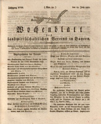 Wochenblatt des Landwirtschaftlichen Vereins in Bayern Dienstag 29. Juli 1828