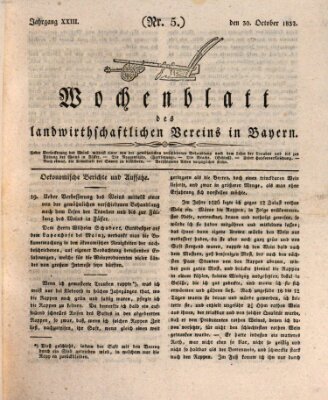 Wochenblatt des Landwirtschaftlichen Vereins in Bayern Dienstag 30. Oktober 1832