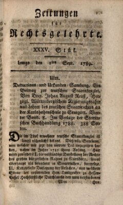 Zeitungen für Rechtsgelehrte Dienstag 1. September 1789