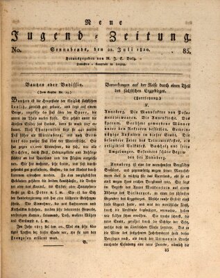 Neue Jugendzeitung (Bildungsblätter oder Zeitung für die Jugend) Samstag 22. Juli 1820