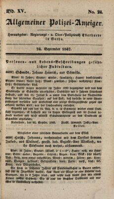 Allgemeiner Polizei-Anzeiger Samstag 24. September 1842
