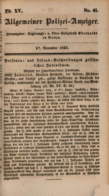 Allgemeiner Polizei-Anzeiger Donnerstag 17. November 1842