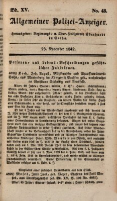 Allgemeiner Polizei-Anzeiger Mittwoch 23. November 1842
