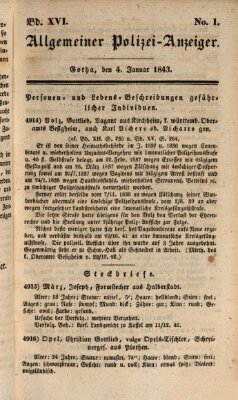 Allgemeiner Polizei-Anzeiger Mittwoch 4. Januar 1843