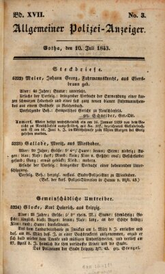 Allgemeiner Polizei-Anzeiger Montag 10. Juli 1843