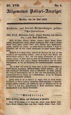 Allgemeiner Polizei-Anzeiger Mittwoch 19. Juli 1843