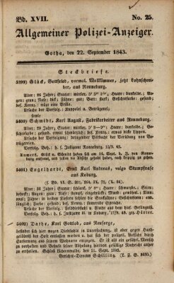 Allgemeiner Polizei-Anzeiger Freitag 22. September 1843