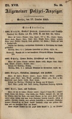 Allgemeiner Polizei-Anzeiger Freitag 27. Oktober 1843