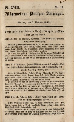 Allgemeiner Polizei-Anzeiger Mittwoch 7. Februar 1844