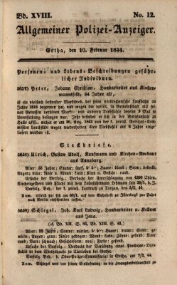 Allgemeiner Polizei-Anzeiger Samstag 10. Februar 1844