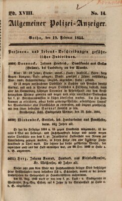 Allgemeiner Polizei-Anzeiger Montag 19. Februar 1844