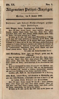 Allgemeiner Polizei-Anzeiger Donnerstag 2. Januar 1845