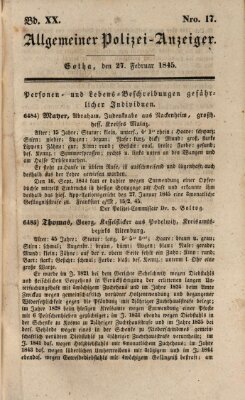 Allgemeiner Polizei-Anzeiger Donnerstag 27. Februar 1845