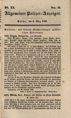 Allgemeiner Polizei-Anzeiger Donnerstag 6. März 1845