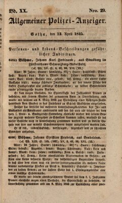 Allgemeiner Polizei-Anzeiger Samstag 12. April 1845