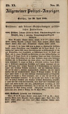 Allgemeiner Polizei-Anzeiger Sonntag 20. April 1845