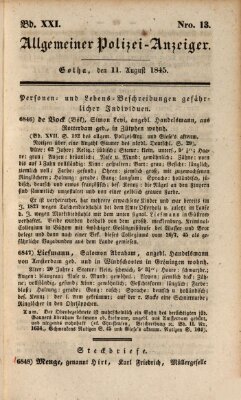Allgemeiner Polizei-Anzeiger Montag 11. August 1845