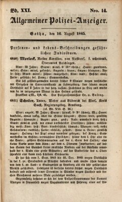 Allgemeiner Polizei-Anzeiger Samstag 16. August 1845